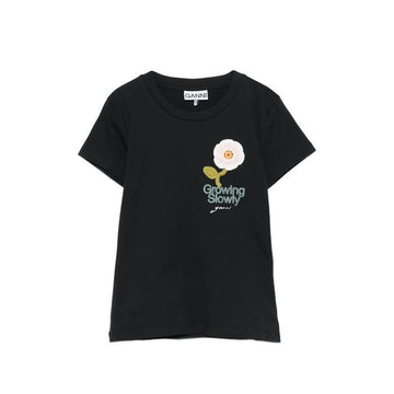 GANNI Crochet Patch Logo T-Shirt 156358330