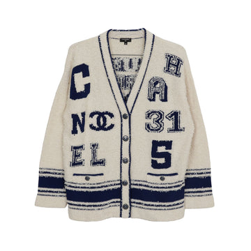 CHANEL CC Logo Boucle Cardigan P61037 Size 38 155912197