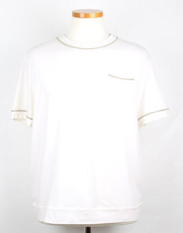 BRUNELLO CUCINELLI Beaded T-Shirt mit kurzen Ärmeln Größe S 156397457