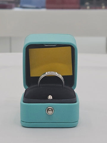 TIFFANY & CO ミルグレイン ダイヤモンド バンドリング 男性用リング PT DI TTGR FL 4MM MG 8 156397815