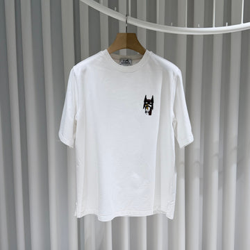 Hermes Batman Battle Horse Leather Patch Short Sleeve T-Shirt 156411573