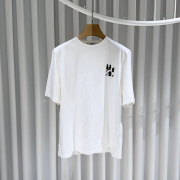 HERMES ラムスキンレザー パッチ ホワイト 半袖 Tシャツ 156411590