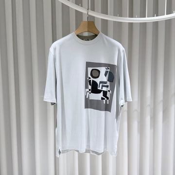 HERMES Belkibrobe Patch Crewneck Baumwoll T-Shirt 156411643