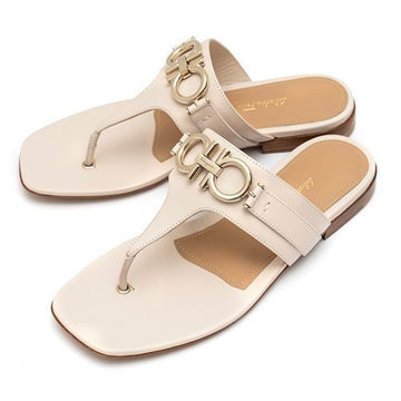 Salvatore Ferragamo Gancini Sandals RIKIS-10 BONE 75328 35022593