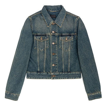 SAINT LAURENT Vintage gewaschene Cropped Denimjacke 695196-YC868-4255 51589192