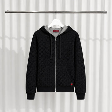 GUCCI (105) GGプリント ダブルジャージ ジャカード フードジップアップ 25FW 156442078