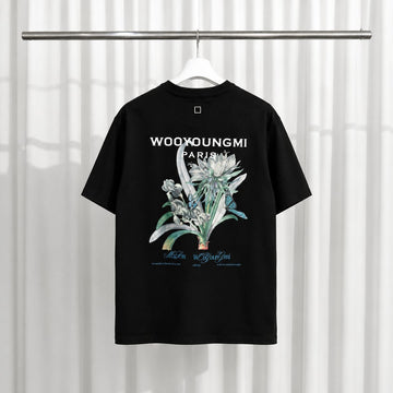 WOOYOUNGMI Blumenmuster T-Shirt mit Logo auf dem Rücken 105 156442126
