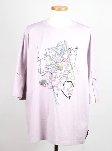 FENDI Map Graphic T-Shirt Lilac XL 156449517