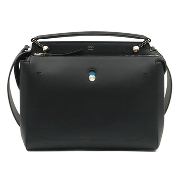 FENDI Schwarzes Kalbsleder Edelstahl Dotcom Medium 2WAY / 8BN293 156450138