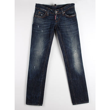Dsquared2 Red Patch Logo Dark Blue Denim Jeans 38 156458340