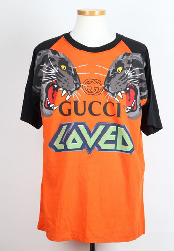 GUCCI オーバーサイズ Tシャツ タイガープリント オレンジ S(100) 156488483