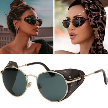 Moncler Sunglasses ML0182 Polarized Mirror Leather Strap Luxury Women's Fashion Round Metal 123682333