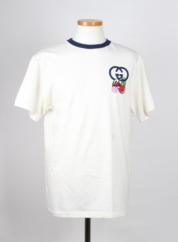 GUCCI Kurzarm-T-Shirt mit Logo-Patch Weiß XS 156489673