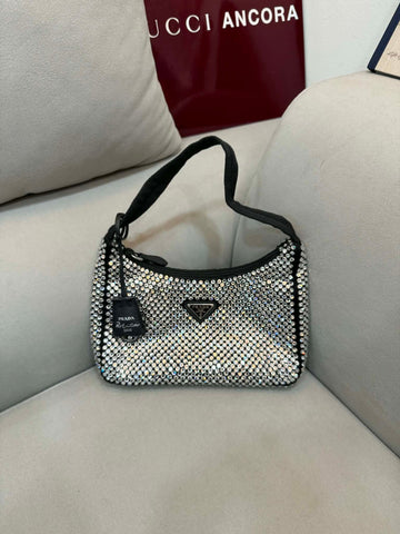 Prada Satin Crystal Hobo Bag 156489753
