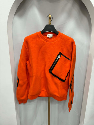 HERMES レザー パッチ ディテール カシミア ニット M 156489776