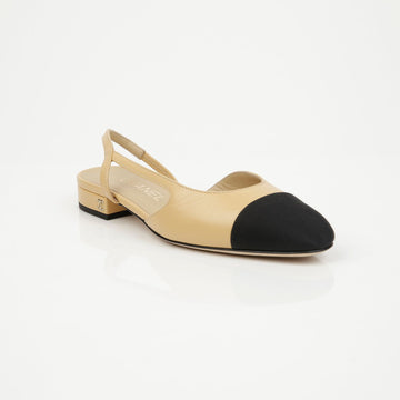 CHANEL Two-Tone Slingback Sandals 36 156204046