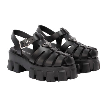 PRADA 26SS トライアングルロゴ フォーム ラバー チャンキー サンダル ブラック 1X853M 3LKK F0002 1000001139 32588642