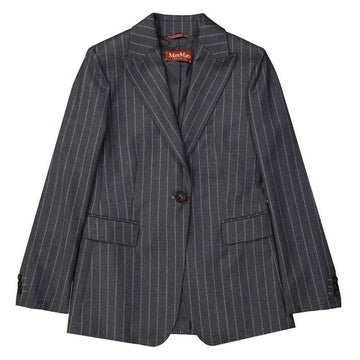 MaxMara RAYON Striped Wool Blazer Gray 60460323 001 149268356