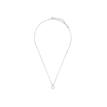 Salvatore Ferragamo Crystal Mini Gancini Necklace Silver 76-0131 0696655 151630959