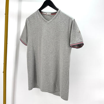 Moncler Short Sleeve V-Neck T-Shirt Gray 156510733