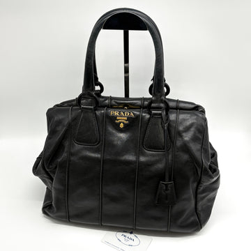 PRADA ソフトカーフレザー トートバッグ ブラック 156512521