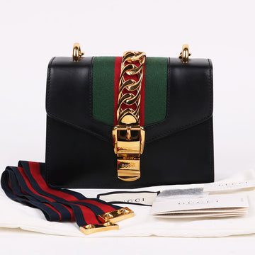 Gucci Sylvie Gold Chain Mini Crossbody Bag 431666 156513087