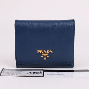 PRADA ヴィテロムーブブルーフラップ財布 1MH176 156513141
