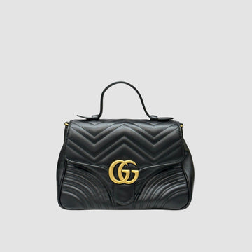 GUCCI Matelassé Chevron Gold GG Marmont Kleine Handtasche 498110 156513150