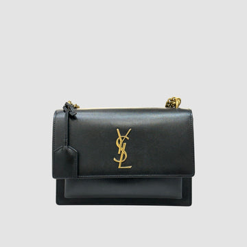Saint Laurent Sunset Medium Shoulder Bag Gold 442906 156515320