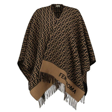 Fendi 26SS FF Logo Wool Cashmere Women's Poncho FXX723 AQCWF0QE1 156515676