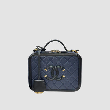CHANEL Kosmetik Medium Caviar Top Handle Crossbody Bag 26 156515678