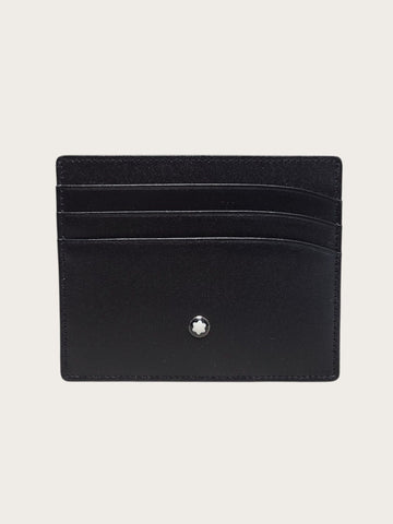 MONTBLANC ブラックレザー マイスターシュテュック 6CC カードケース 156517815