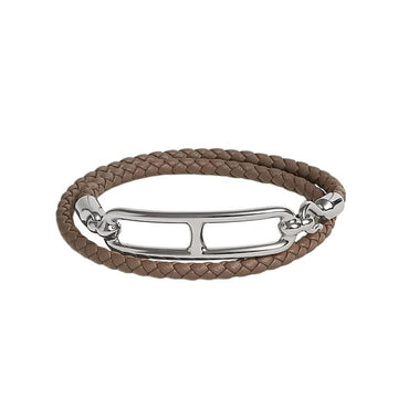 Hermes Roulis Double Tour Bracelet Leather Bracelet Etoupe H071727FP18T2 156517819