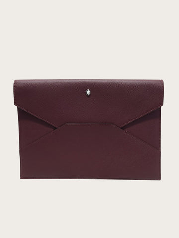 Montblanc Burgundy Satorial Envelope Pouch Clutch Bag 156517829