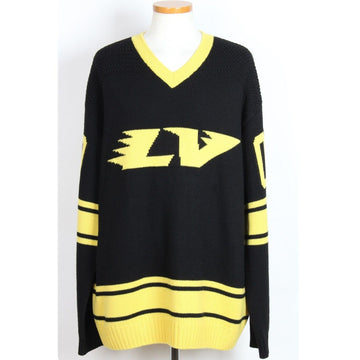 LOUIS VUITTON Intarsien-Fußball V-Ausschnitt Strickpullover XL(105) 156518275