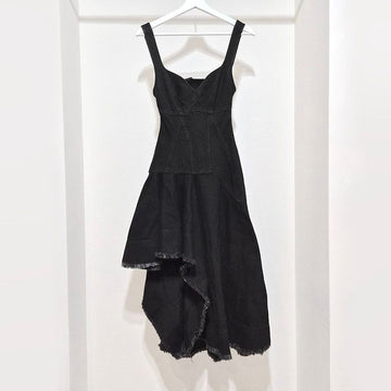 ALEXANDER MCQUEEN アシメトリックデニムミディドレス L628050 156519293