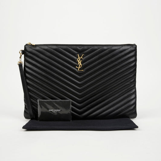 SAINT LAURENT Dokumentenhalter Clutch mit Monogramm 440222 156276940 [P]