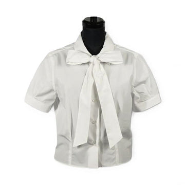 THOM BROWNE Baumwoll-Popelin-Bow-Tuck-Bluse 156521980