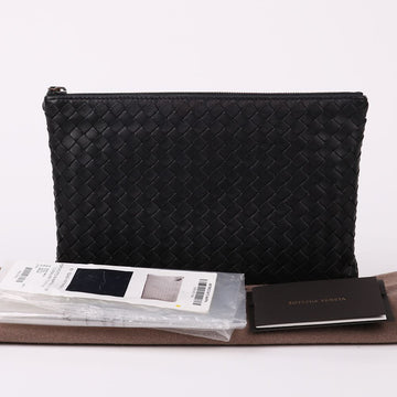 BOTTEGA VENETA メッシュブラックジッパースモールクラッチバッグ 156548666