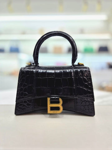 Balenciaga Hourglass XS Crocodile Top Handle Crossbody Bag 5928331 156548817