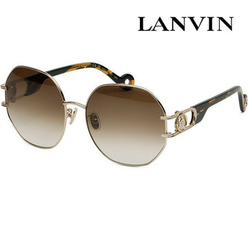 LANVIN Sonnenbrille LNV126SLB 710 Luxus Runde Mode Metall mit goldenen Logo-Details 156550313