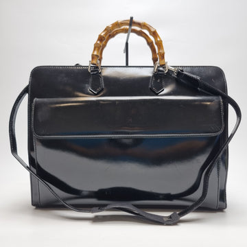 GUCCI Bamboo 2WAY Aktentasche Schwarz (Unisex Briefcase, Rares Stück) 156551248