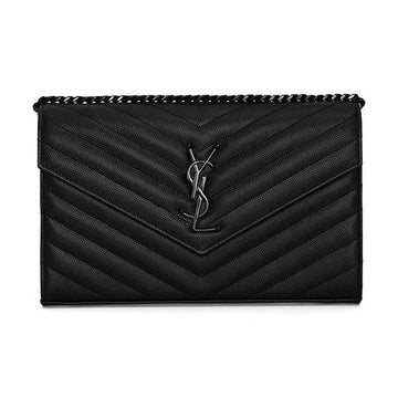 Saint Laurent Bag 377828 BOW08 1000 Monogram Matelassé Cassandra Chain 138405753