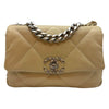 CHANEL 19 kleine Lammleder Schultertasche Beige AS1160 156560213 [P]