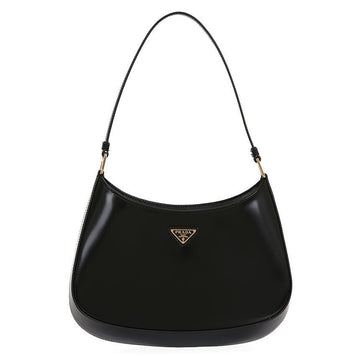 PRADA Schultertasche aus gebürstetem Leder Schwarz 152875365