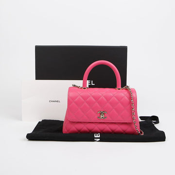 CHANEL キャビア ココ ハンドル スモール トート ショルダーバッグ 156209419