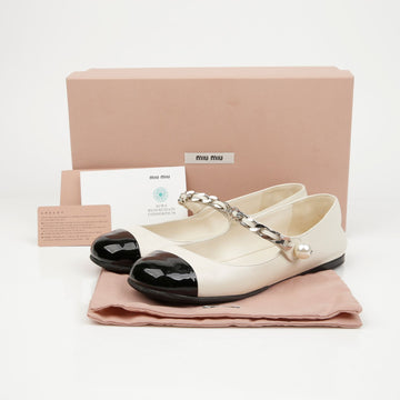 MIU MIU バレリーナフラット 37サイズ 5F131E 156269919