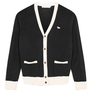 MAISON KITSUNE 女性用ベイビー・フォックス・バイカラー・カーディガン・ブラック stamp: HU00542KT1036 P199 56562658