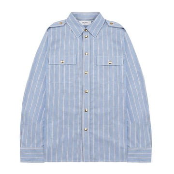 Celine Cotton Reporter Stripe Shirt 156576521