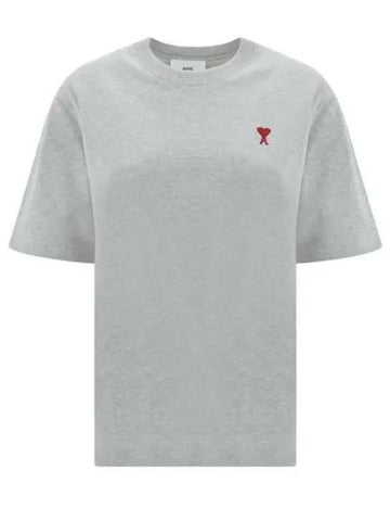 AMI Chainstitch Heart Logo Loopback Organic Cotton T-Shirt BFUTS005 726 0951 133032373
